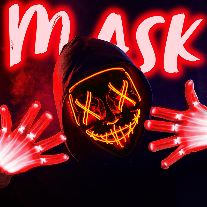 2026 Wireless Colorful Neon Li - Led Purge Mask Halloween review and price